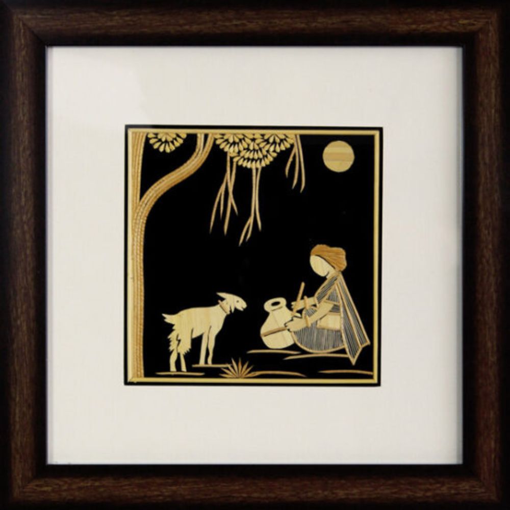 Golden Bloom Handcrafted Sikki Art Tree