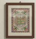 Handcrafted Madhubani Painting Two Fish and Pipal Leaf