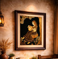 Golden Folk Lady Traditional Wall Painting
