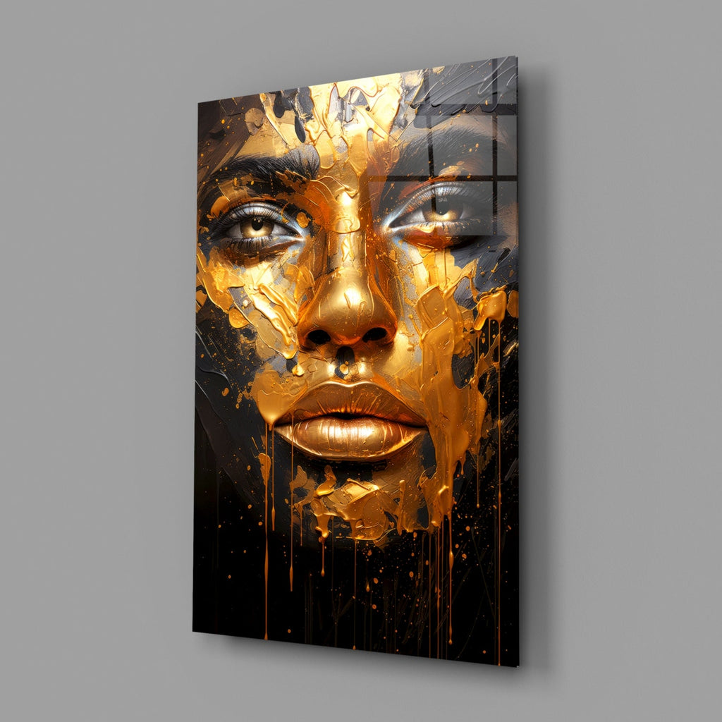 Golden Melt Glass Wall Art || Designer Collection-1
