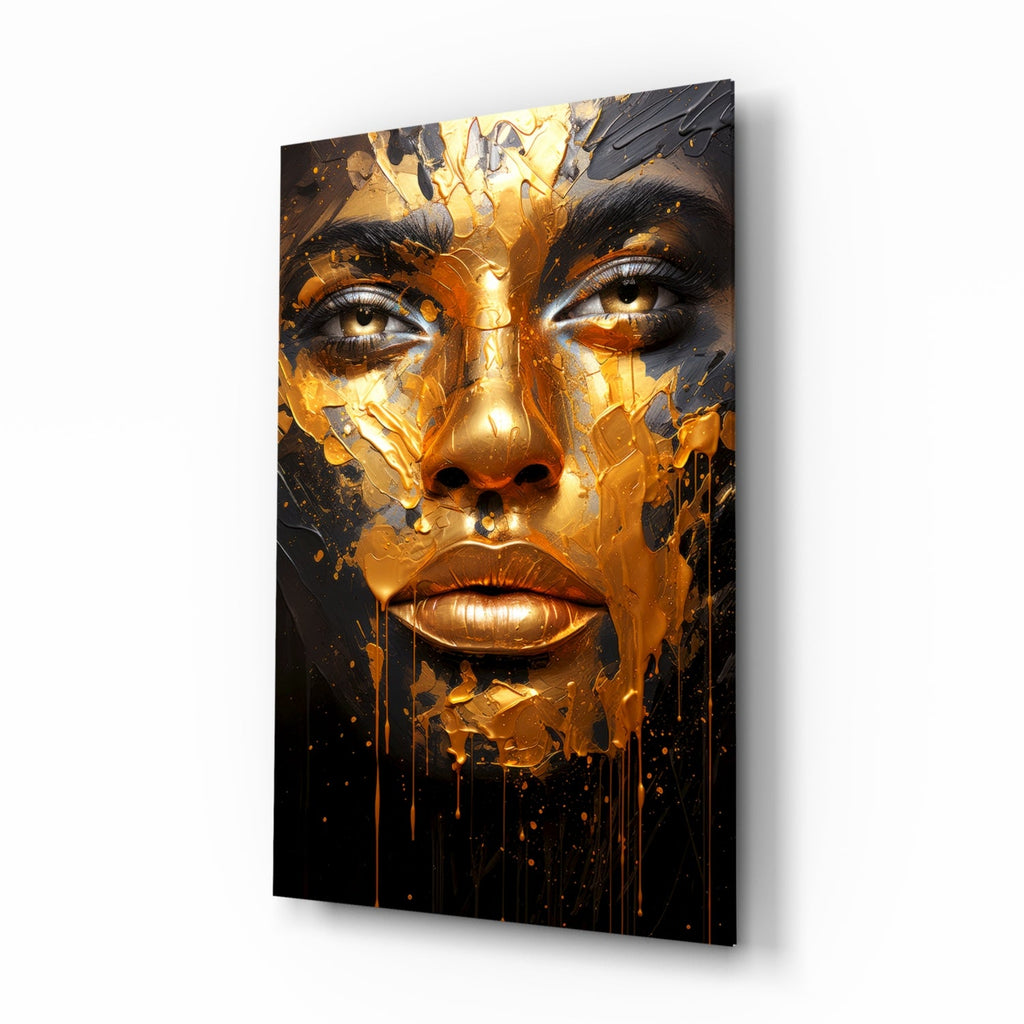 Golden Melt Glass Wall Art || Designer Collection-0
