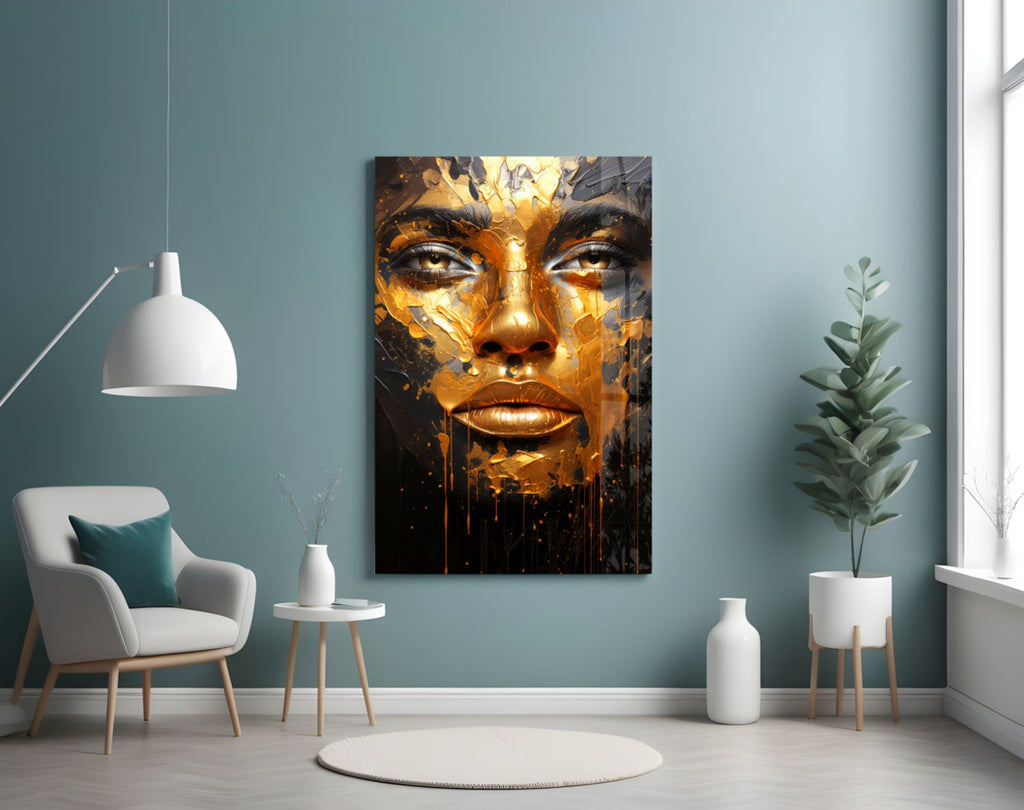 Golden Melt Glass Wall Art || Designer Collection-3