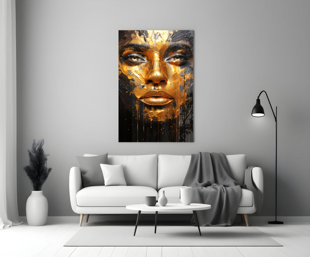 Golden Melt Glass Wall Art || Designer Collection-2