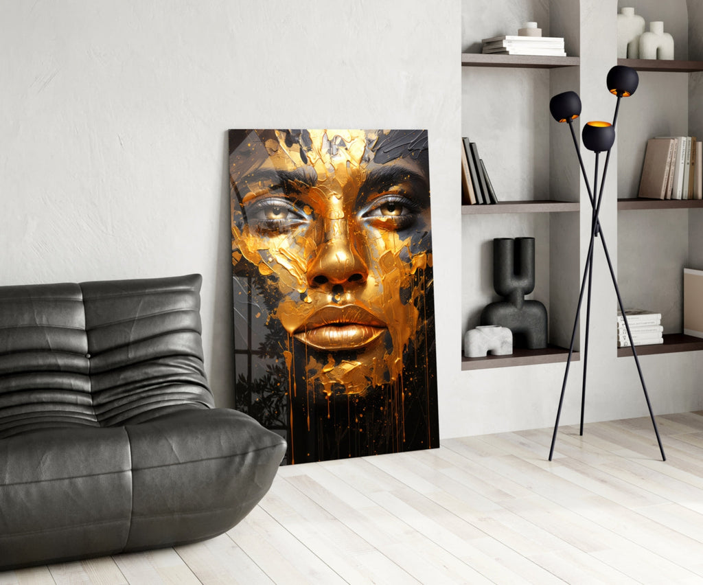 Golden Melt Glass Wall Art || Designer Collection-4